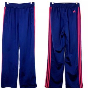 adidas track pants blue with red stripes